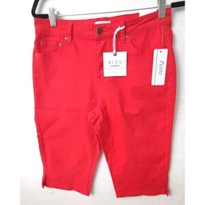 Bleu denim petite Capri women Jeans Size 12p(2) And 16P Color Red